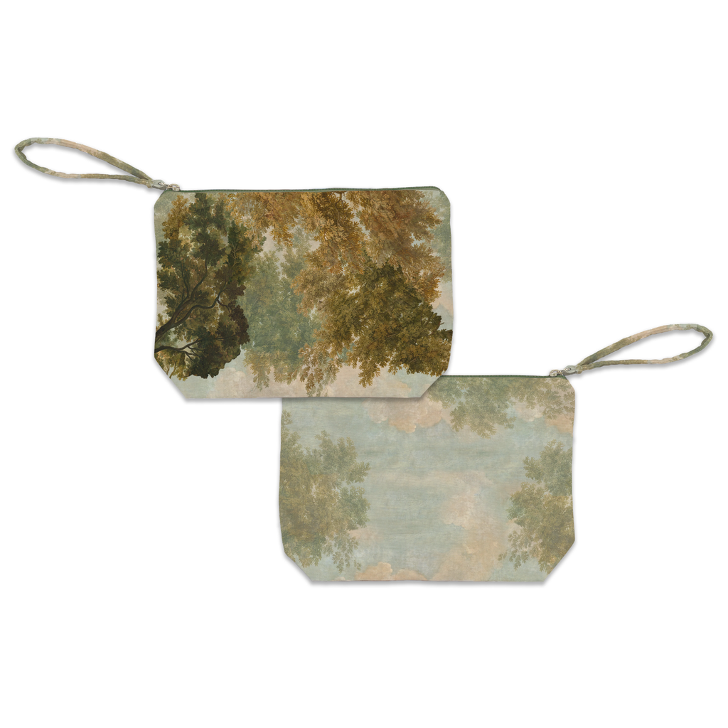 Goblin velvet pochette with whimsical woodland print, view 2
