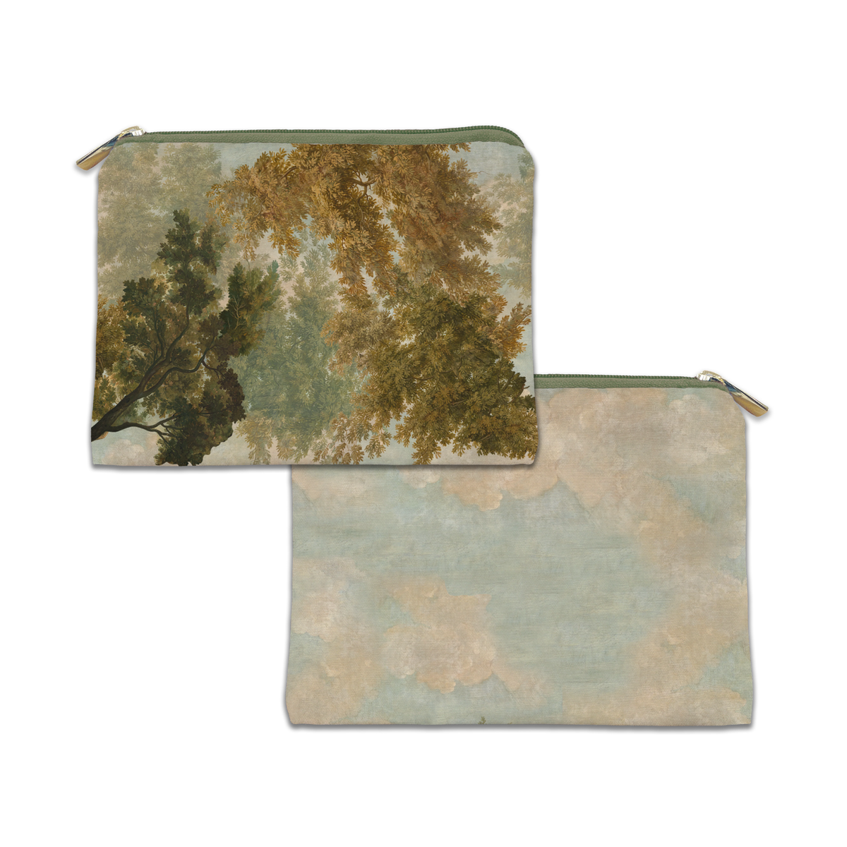 Goblin velvet trousse with playful woodland print, view 2