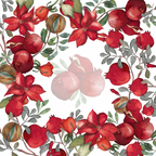 Grenade Cotton Satin tablecloth with pomegranate print, view 3
