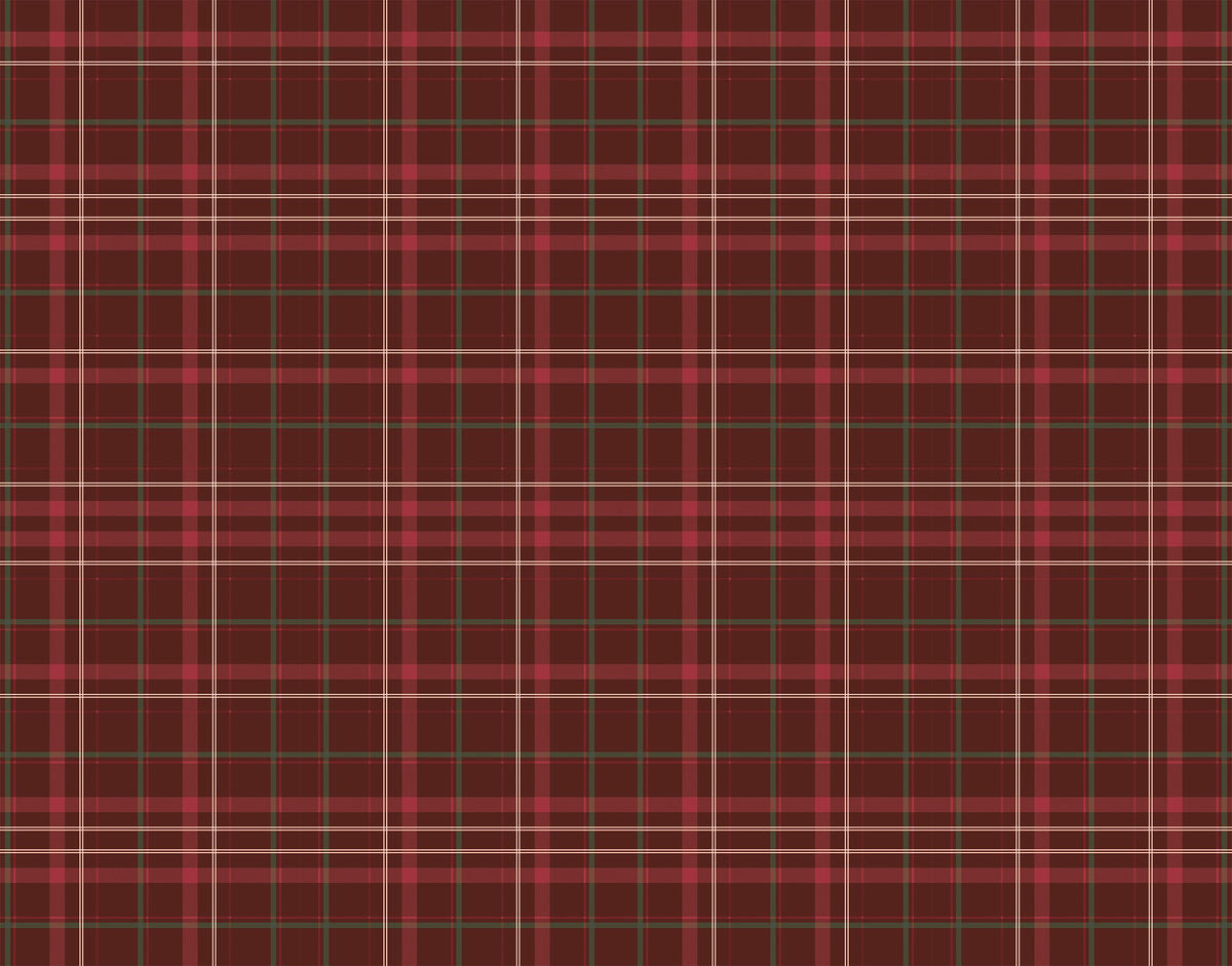Grenade verde velvet plaid con pomegranate and poinsettia print, vista 3