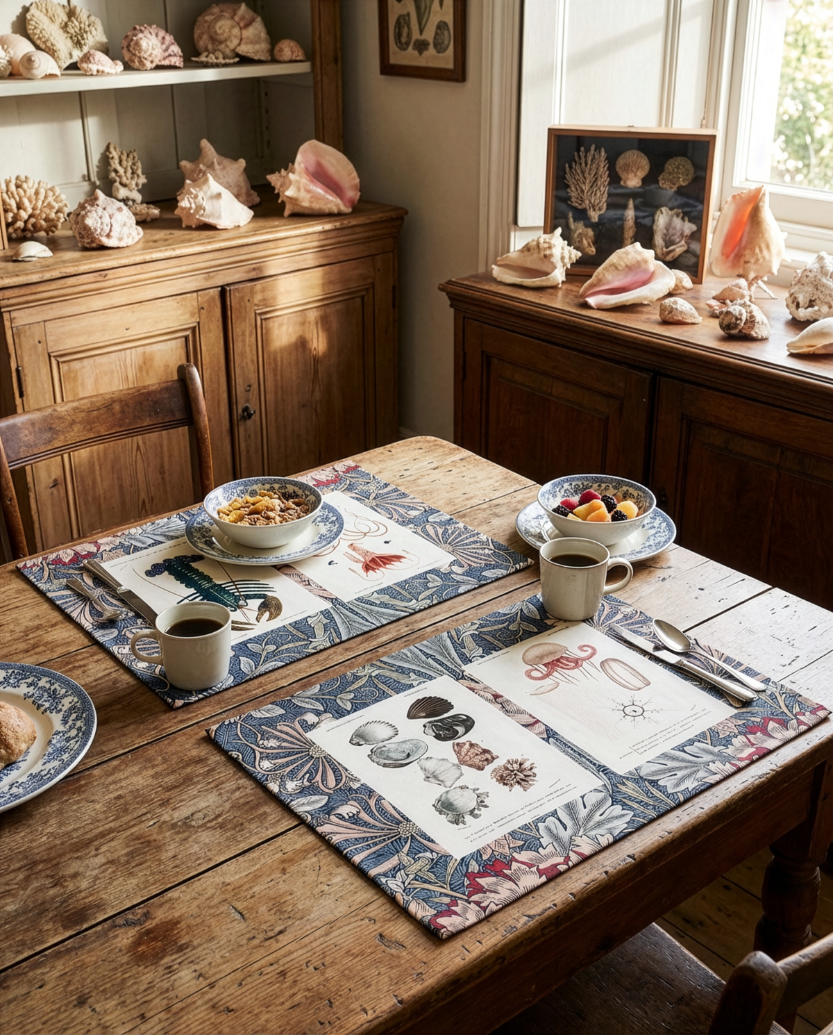 Lot de 2 sets de table en panama de coton Haeckel