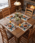 Happy Holidays Set of 4 Linen Blend Placemats, The Napking home textile