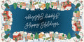 Happy Holidays Linen Blend Tischdecke, The Napking home textile