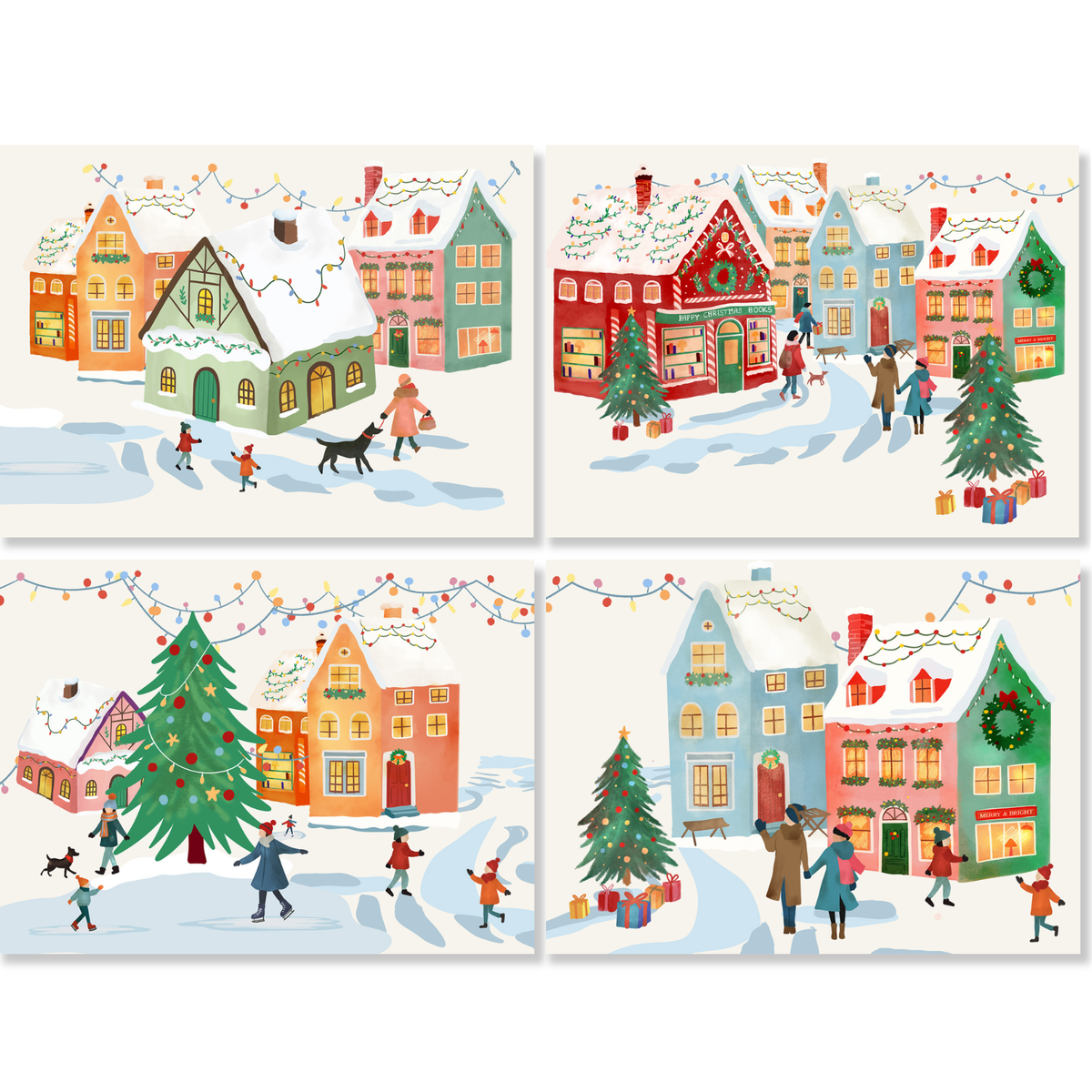 Happy Holidays Lot de 4 Sets de table en mélange de lin, The Napking home textile