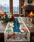 Happy Holidays Linen Blend Table Runner, The Napking home textile, 50x150 cm