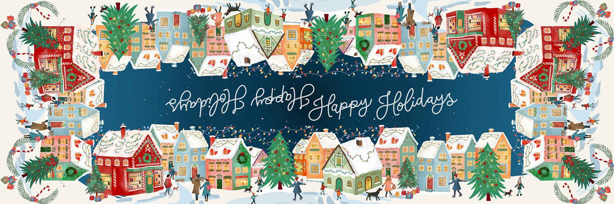 Happy Holidays Linen Blend Tischläufer
