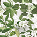 Hedycarya Premium Linen tablecloth with botanical print, 210Ø cm, Green