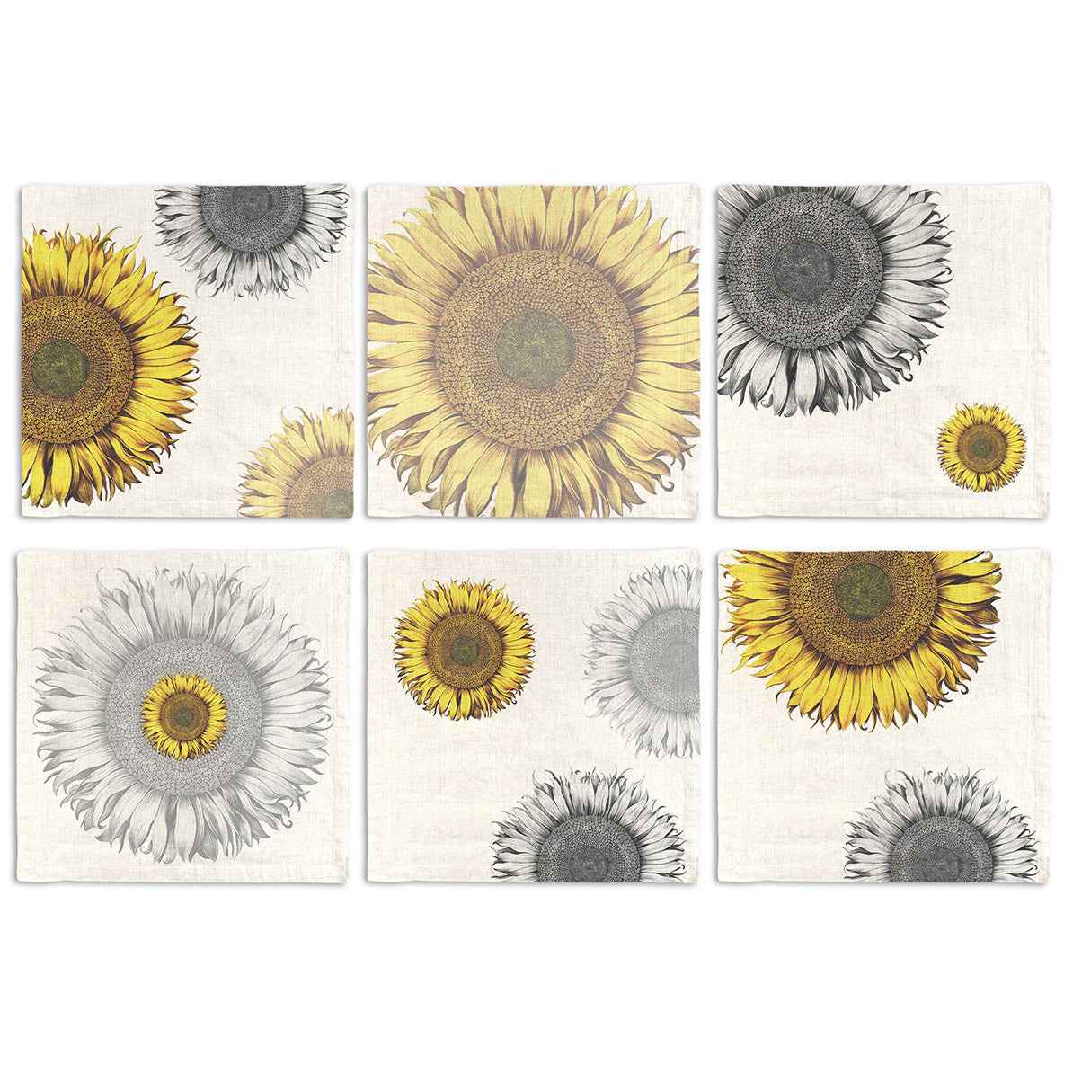 Set of 6 Napkins Helianthus 100% Made in Italy - The Napking
