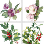 Set aus 4 Servietten Helleborus 100% Made in Italy The Napking