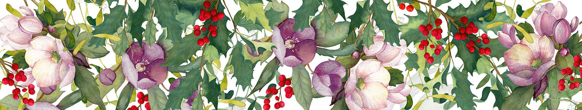 Pure Linen Runner Helleborus 100% Made in Italy The Napking
