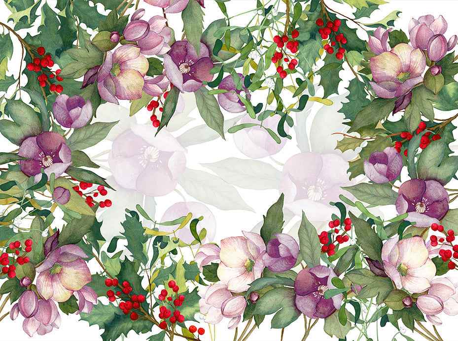 Linen Tablecloth «Helleborus» 100% Made in Italy