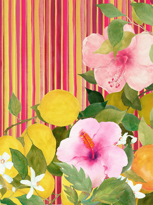 Kitchen Towels «Ibiscus», Premium Quality Linen 100% Made in Italy