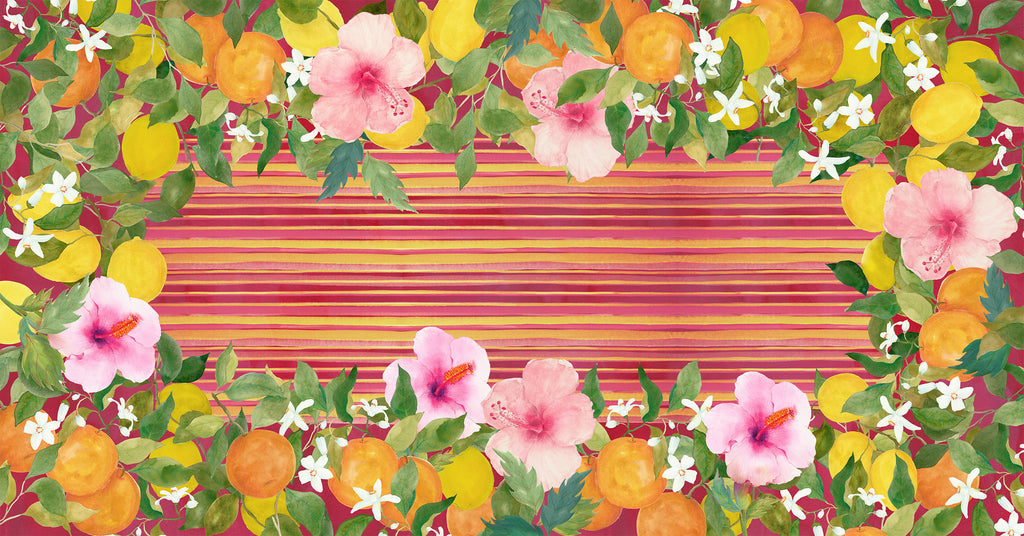 Premium Linen Tablecloth «Ibiscus» 100% Made in Italy - The Napking