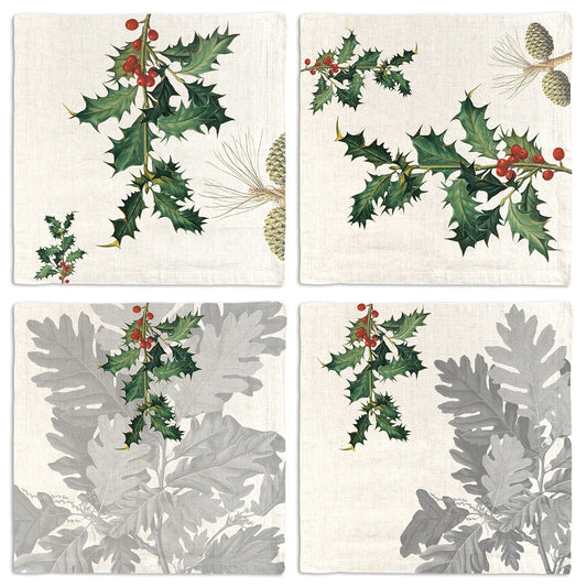 Set of 4 Napkins «Ilex» 100% Made in Italy