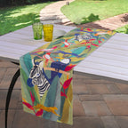 Tischläufer aus Baumwollsatin «Jungle» 100% Made in Italy The Napking