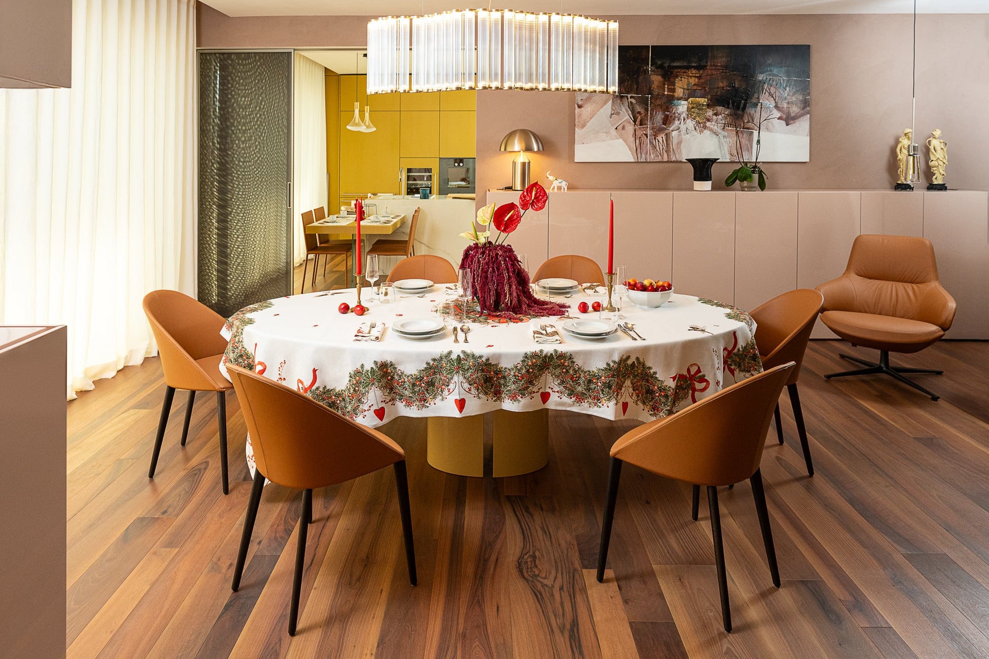 Linen Tablecloth «Janine», 100% Made in Italy - The Napking