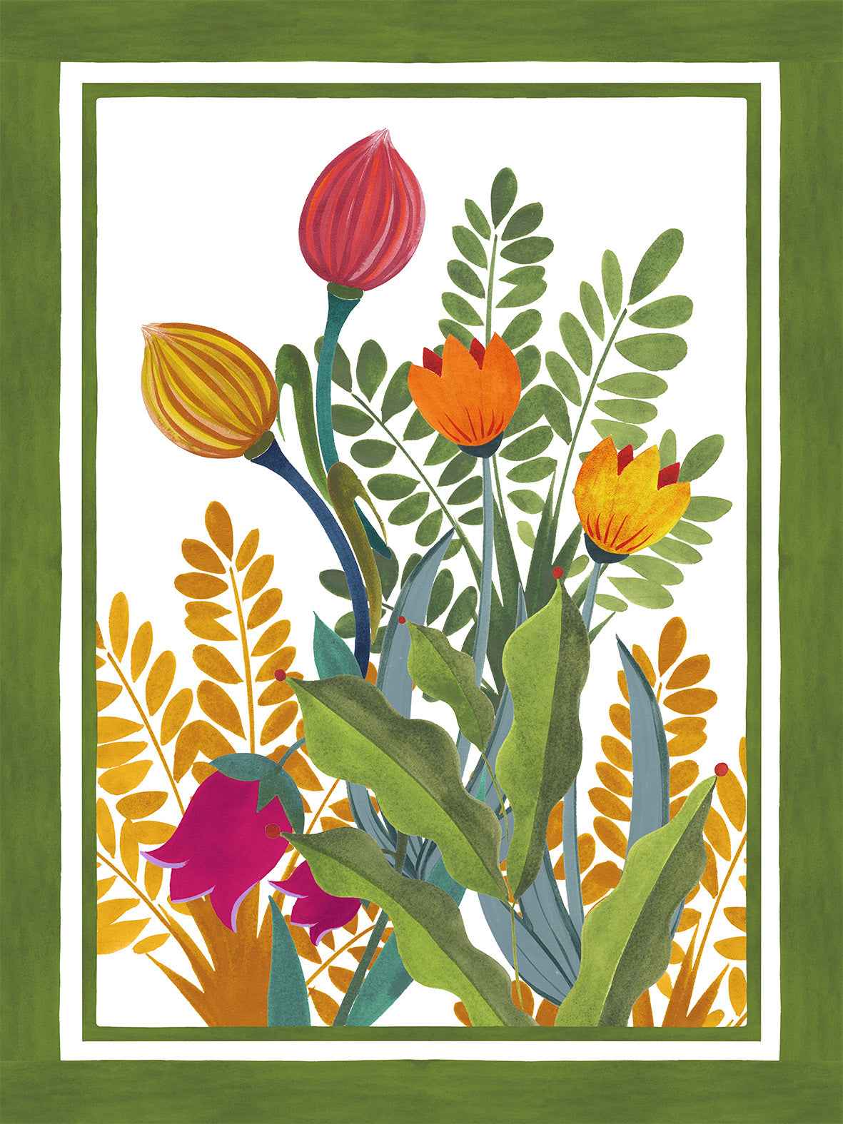 Paño de cocinas Jardin Magique, 100% Made in Italy