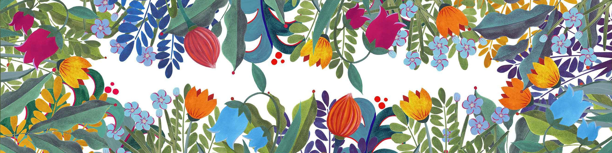Cotton Satin Runner Jardin Magique 100% Made in Italy