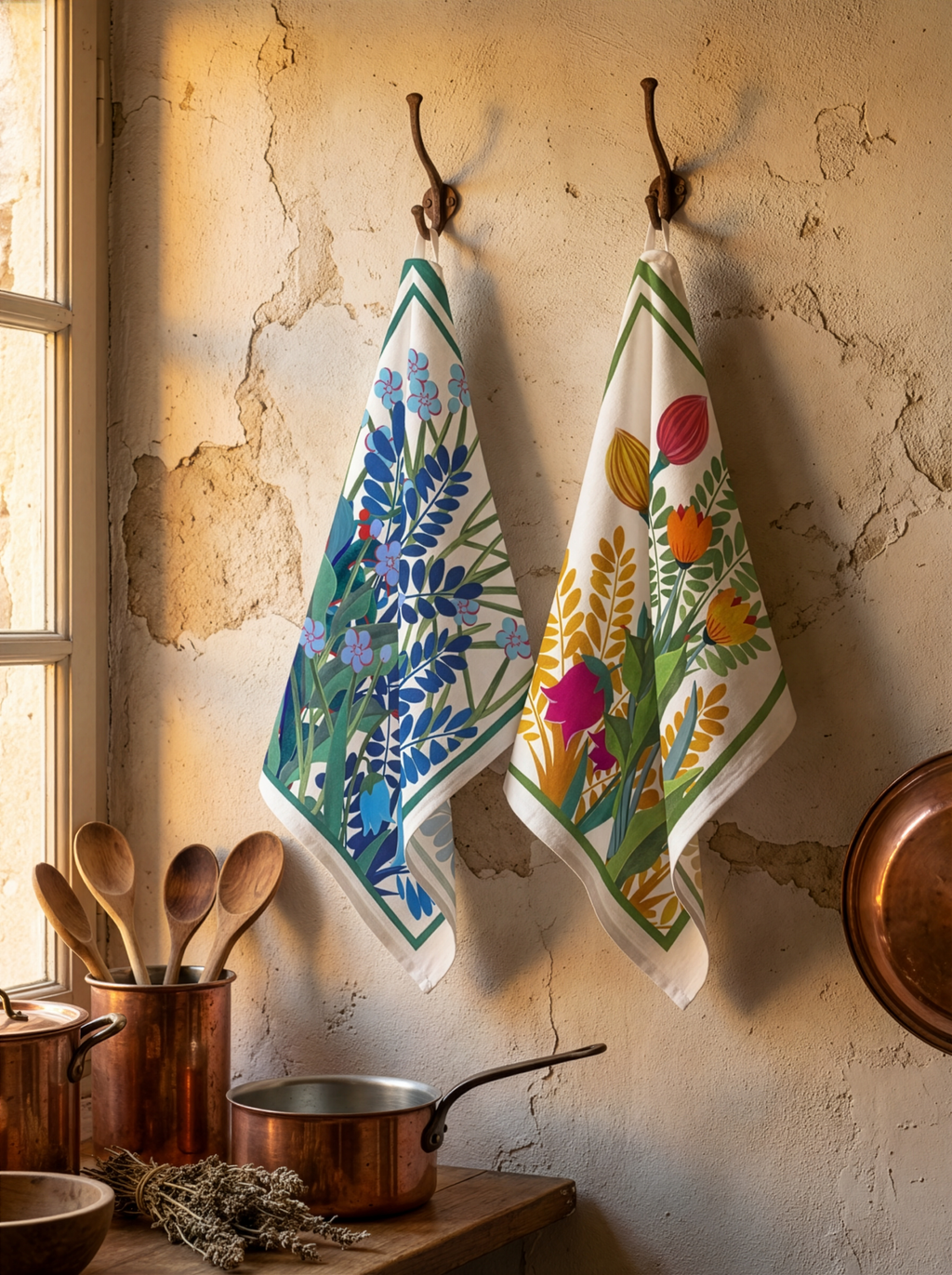 Kitchen Towels Jardin Magique, 100% Made in Italy