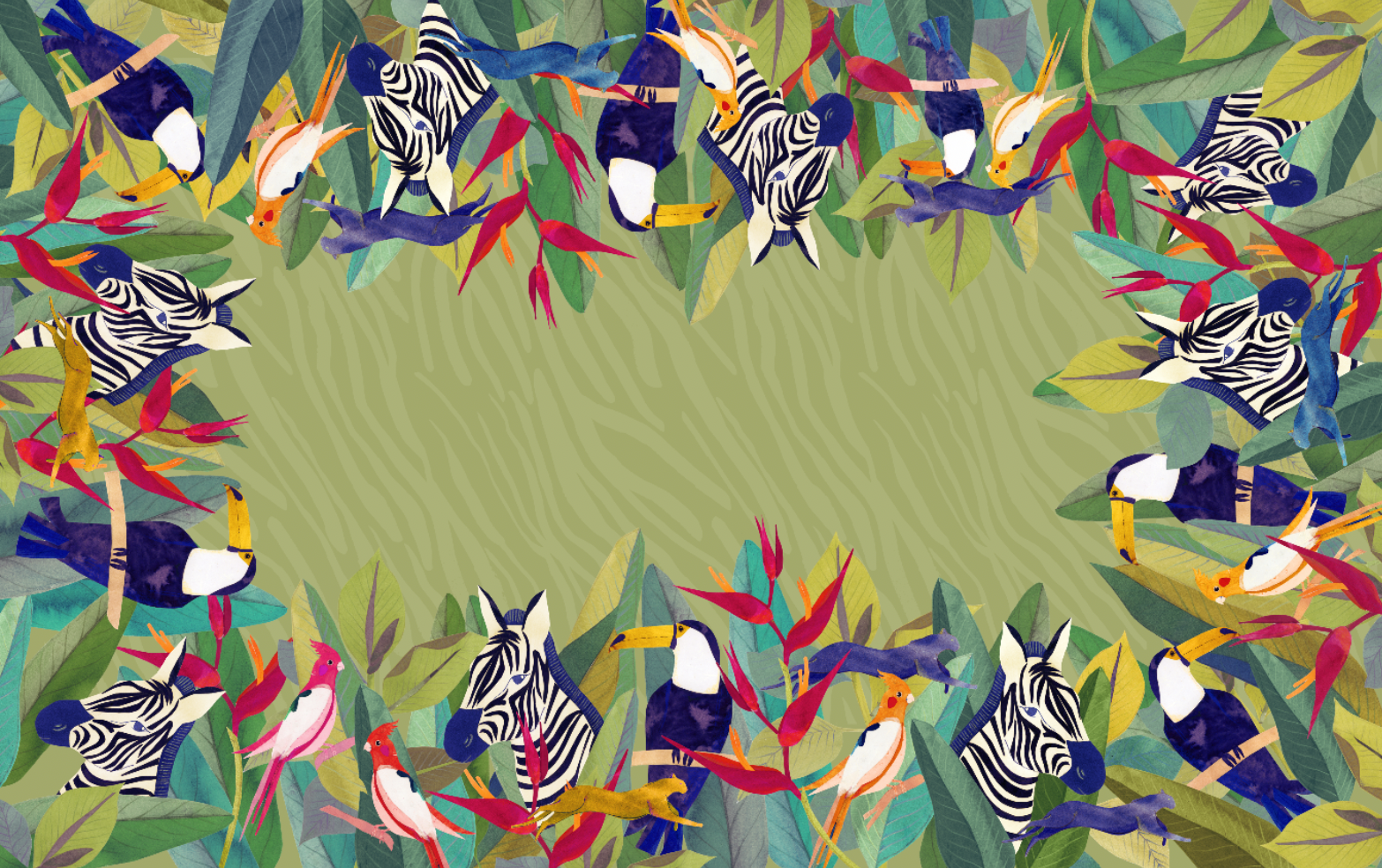 Satin Tablecloth «Jungle» 100% Made in Italy - The Napking