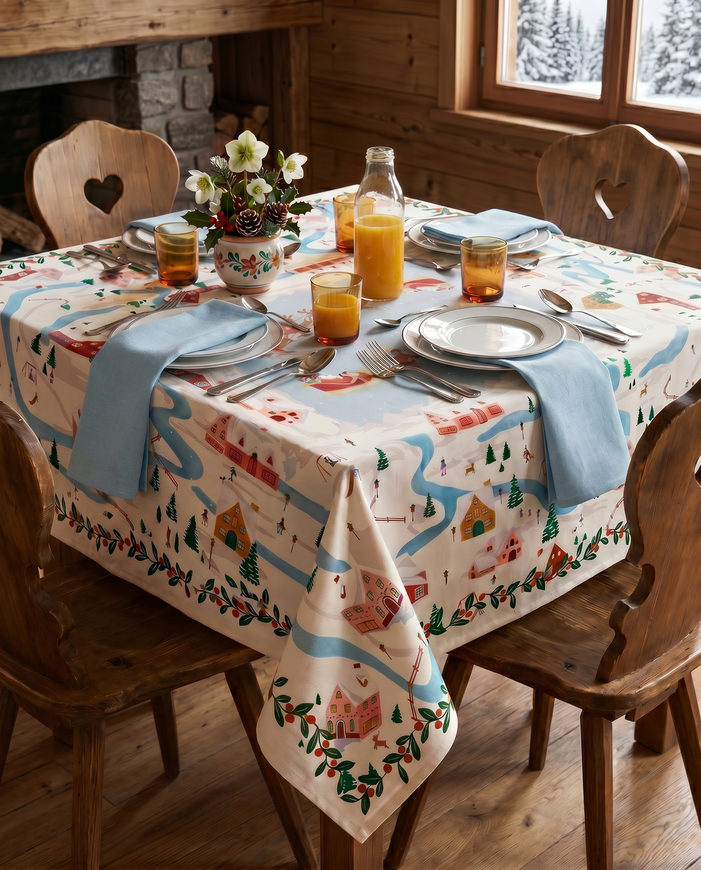Landscapes Linen Blend Tablecloth, The Napking home textile, 180x320 cm