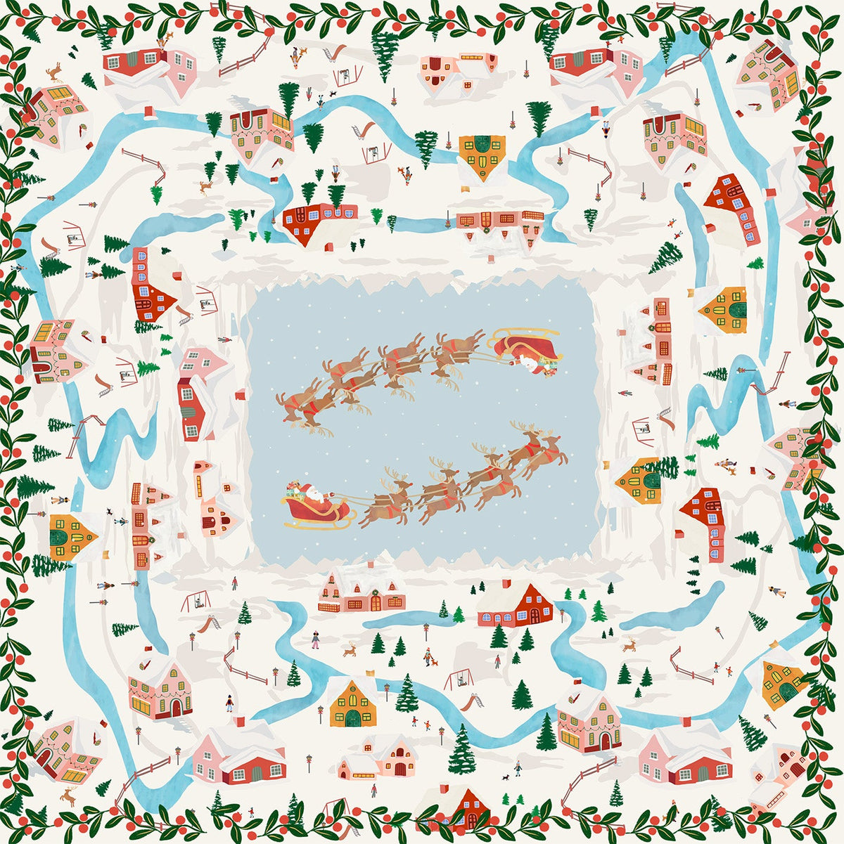 Landscapes mezcla de lino y algodón Mantel, The Napking home textile, 110x110 cm