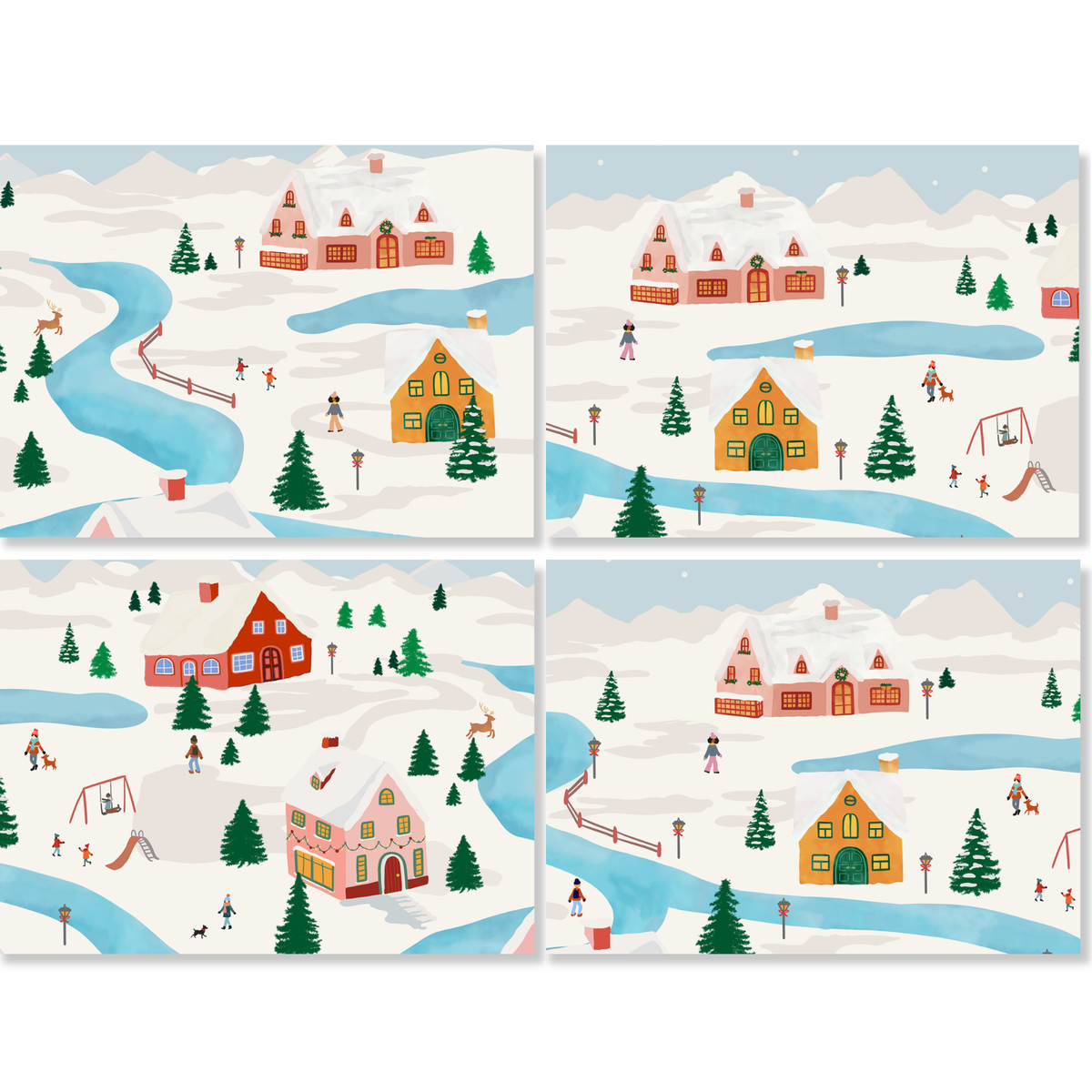 Landscapes Lot de 4 Sets de table en mélange de lin, The Napking home textile