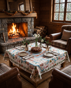 Landscapes Linen Blend Tablecloth, The Napking home textile, 180x180 cm