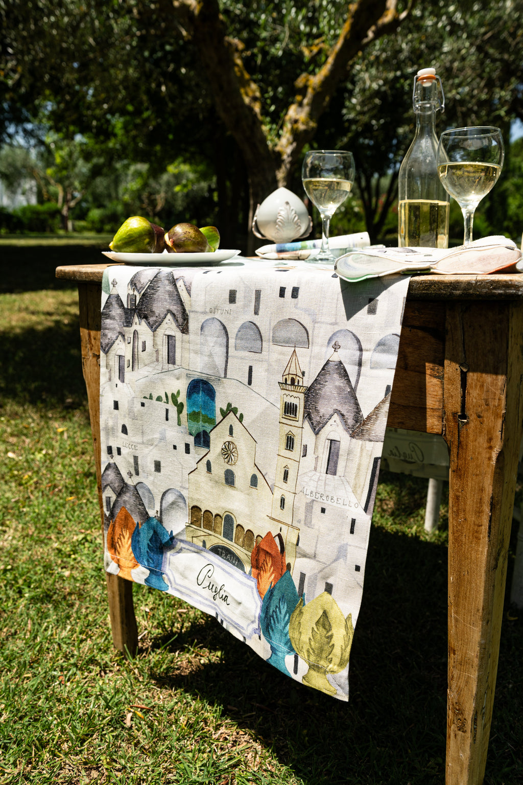 Pure Linen Runner «Puglia» 100% Made in Italy - The Napking