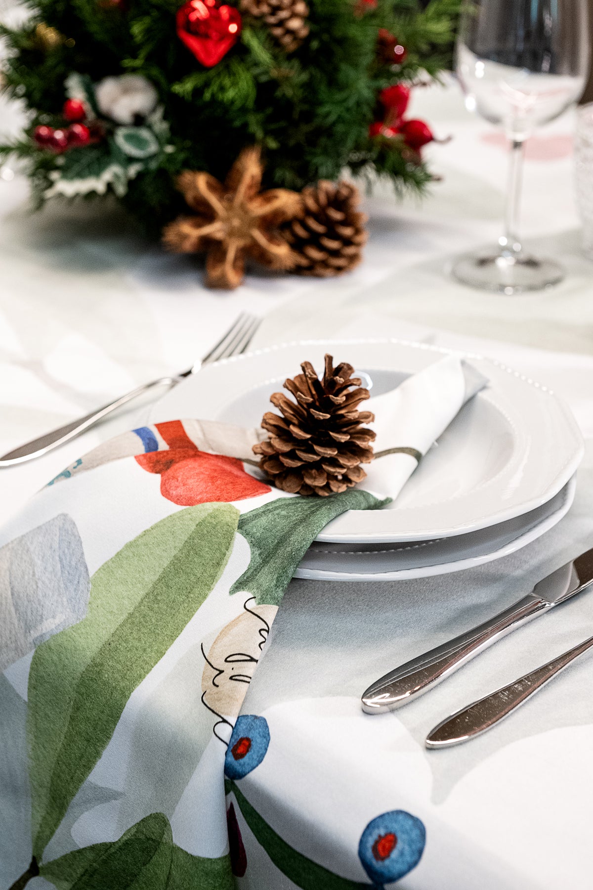 Menù di Natale Cotton Satin Napkins | Set of 4