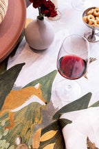 Reinard Pure Linen tablecloth with seasonal illustrated print, 150 × 180 cm