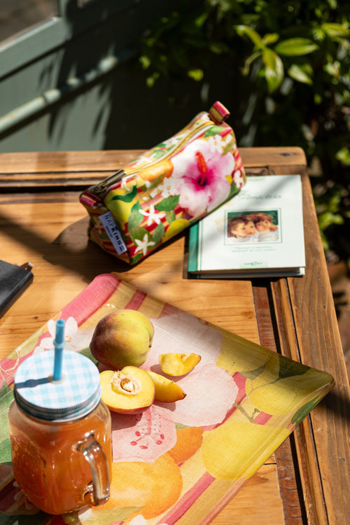 Velvet Case «Ibiscus»,100% Made in Italy - The Napking