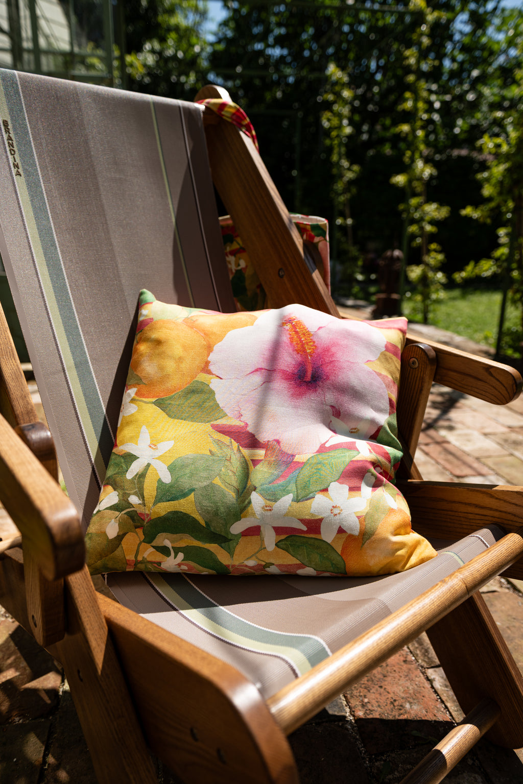 Cushion «Ibiscus», 100% Made in Italy - The Napking