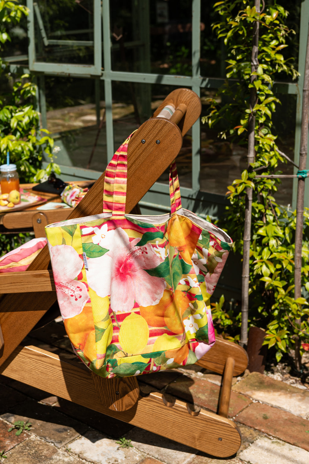 Cotton Shopper bag «Ibiscus», 100% Made in Italy - The Napking
