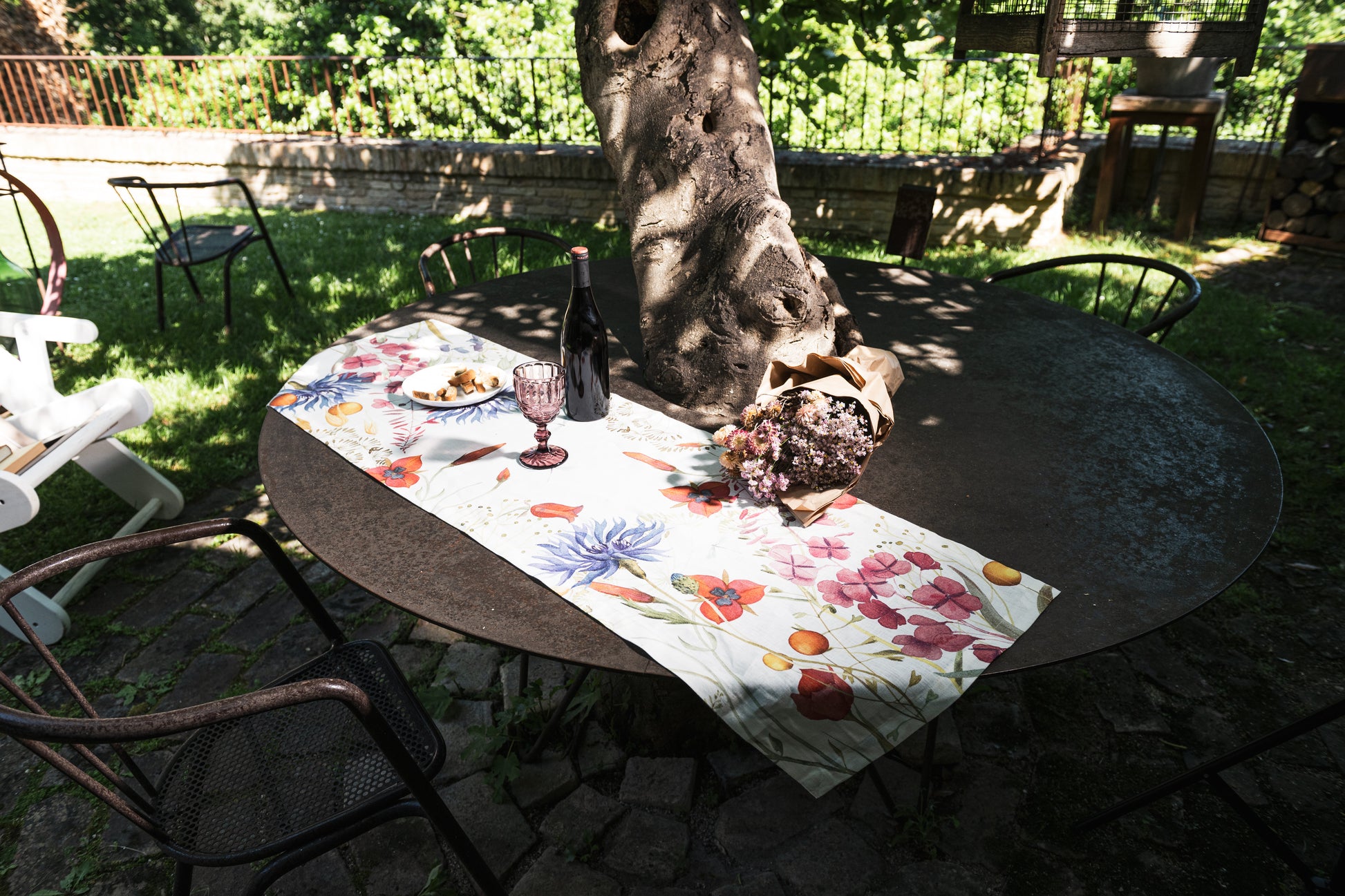 Pure Linen Runner «Fiordaliso» 100% Made in Italy - The Napking