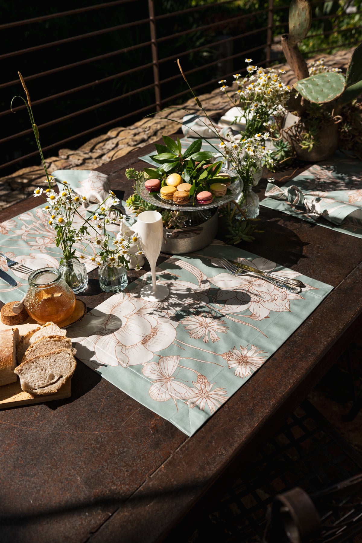 Set of 4 Placemats «Amelie» Cotton Satin 100% Made in Italy - The Napking