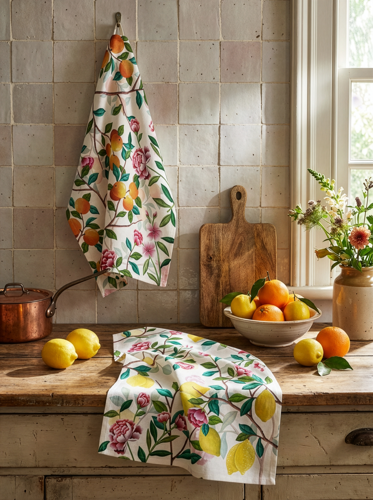 Les Agrumes Kitchen Towels Premium Quality Linen