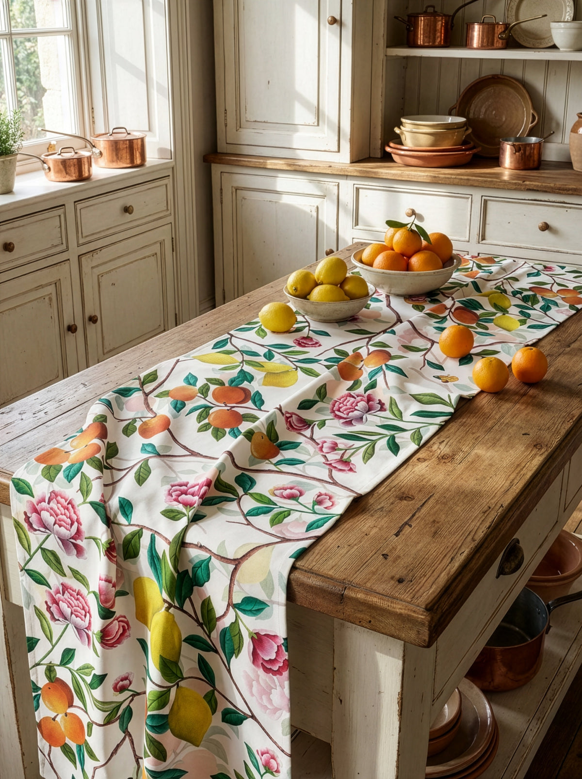 Les Agrumes Chemin de table lin haut de gamme