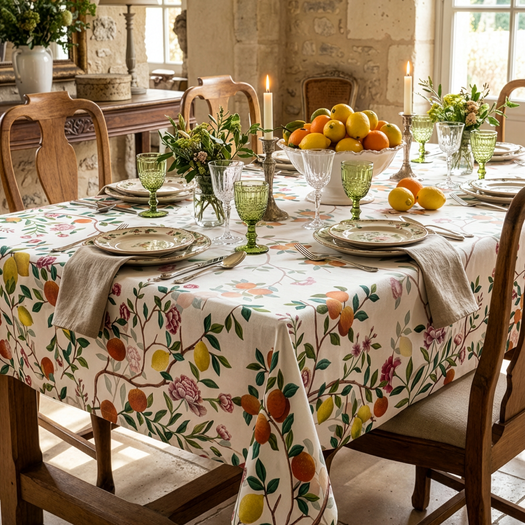 Les Agrumes Tablecloth Premium Linen
