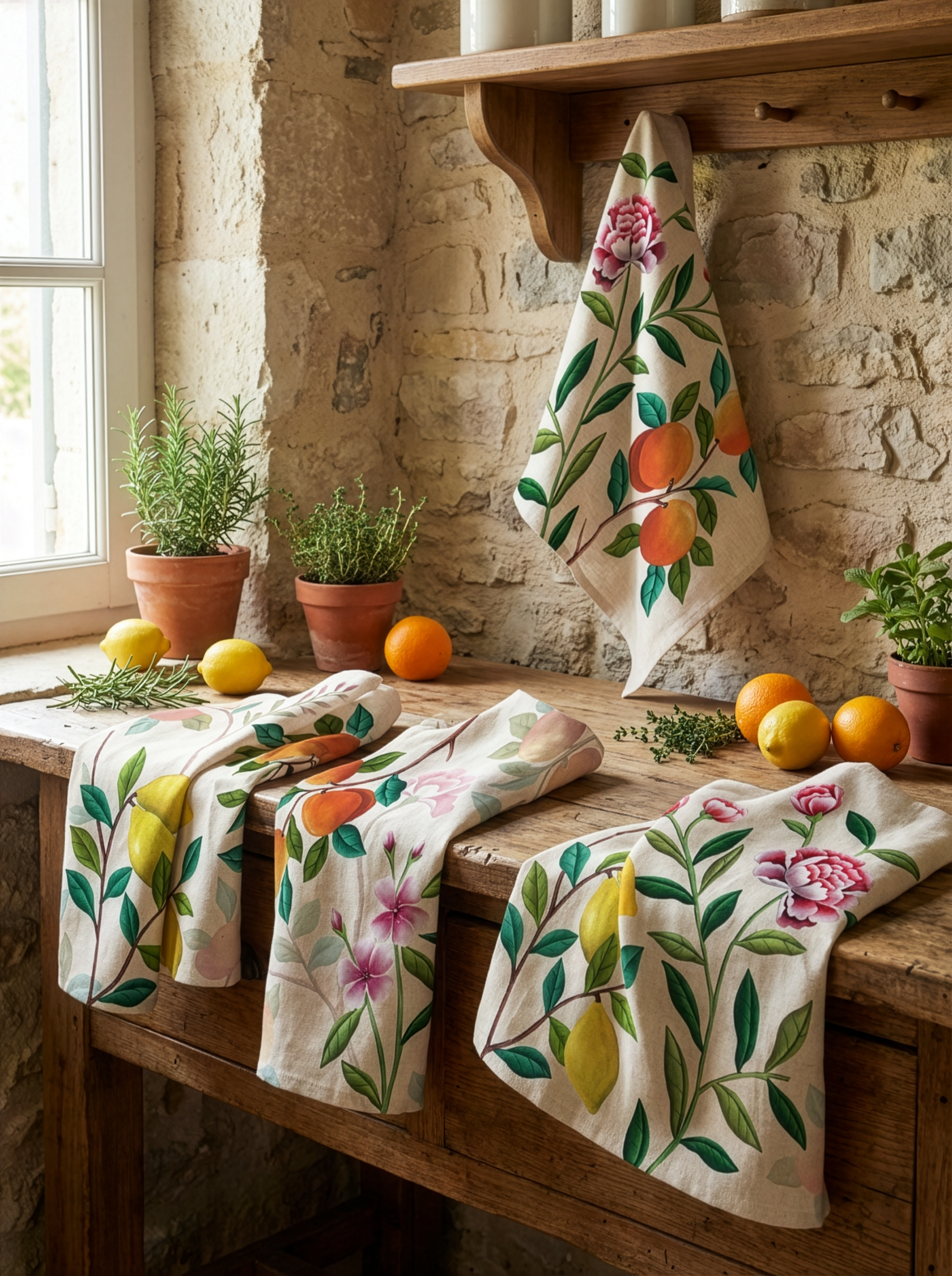 Les Agrumes Set of 4 Napkins Premium Linen