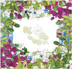 Lipari pure linen tablecloth Mediterranean print detail