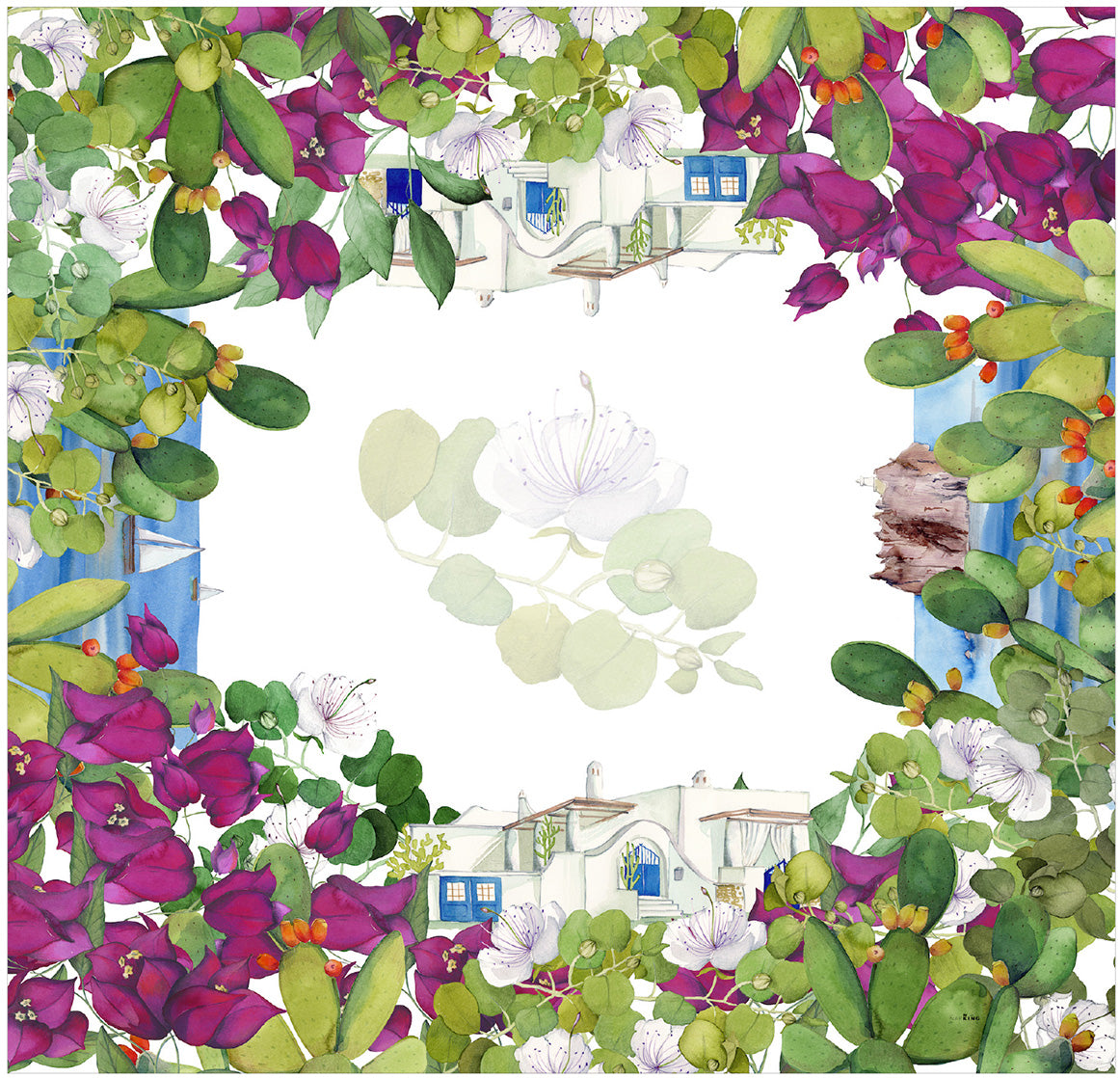 Détail du motif méditerranéen de la nappe Lipari