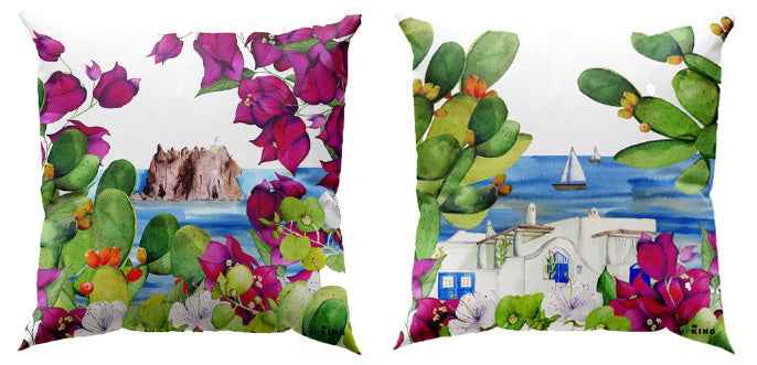 Coussin Lipari en pur lin 50 x 50 cm fabriqué en Italie