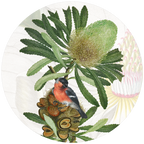 Loma round hardboard and cork placemats with botanical print, view 2