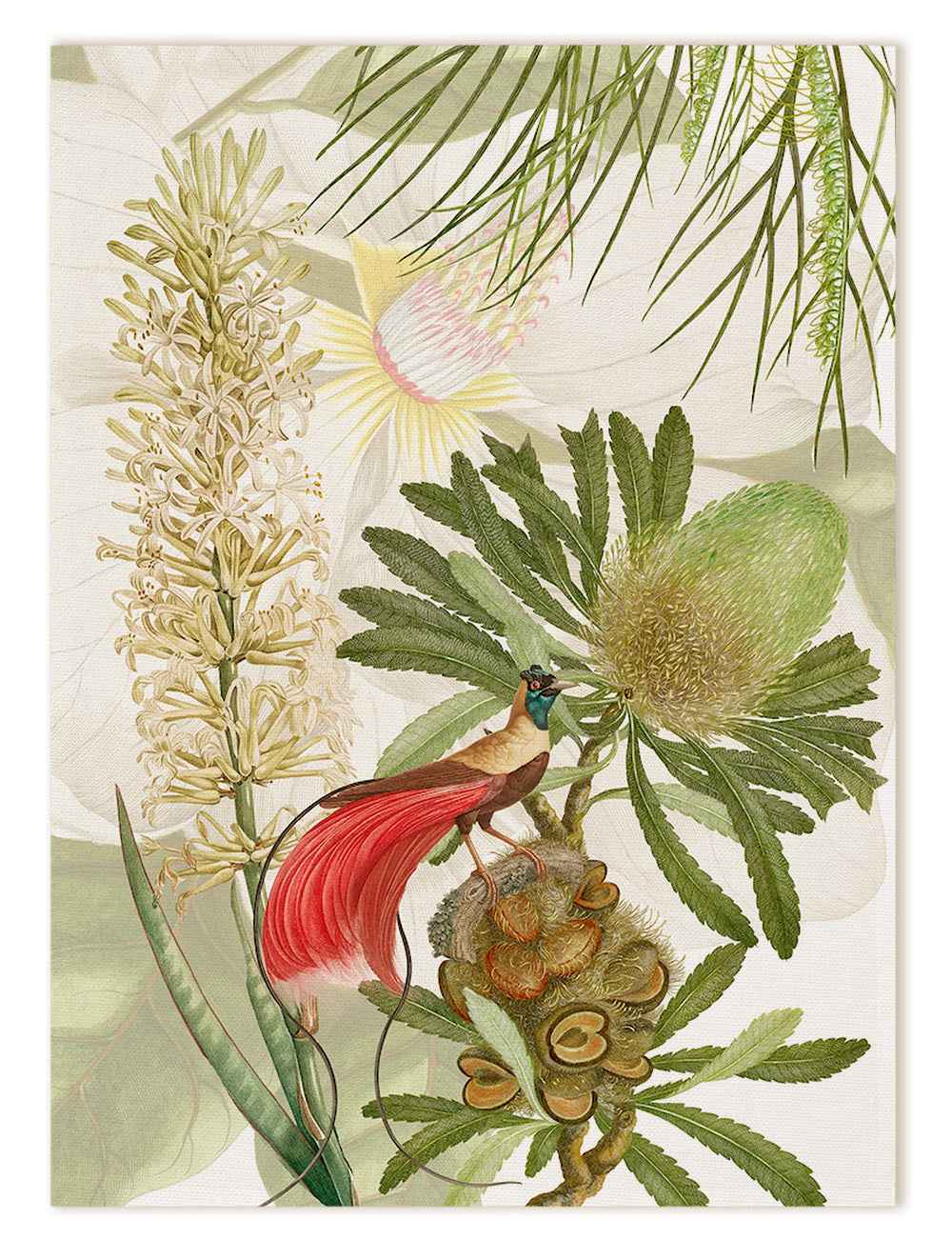 Loma Pure Linen kitchen towel with botanical print, view 4