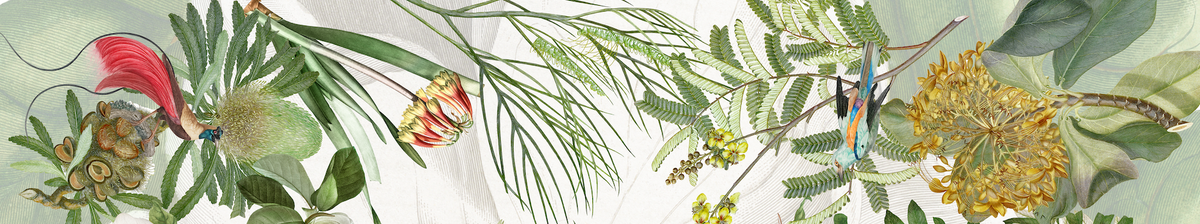 Loma Pure Linen table runner with botanical print, view 2