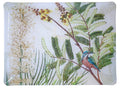 Loma acrylic tray with digitally printed botanical linen, 46 × 36