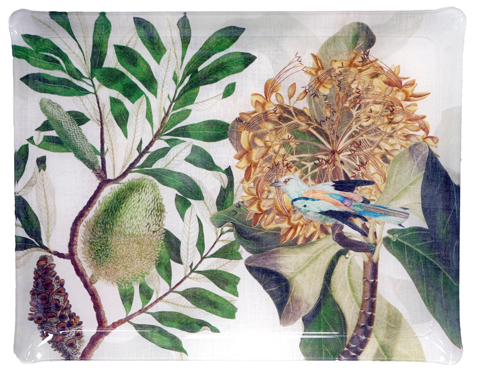 Loma acrylic tray with digitally printed botanical linen, view 4