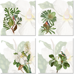 Loma set of four Pure Linen napkins with botanical print, view 2