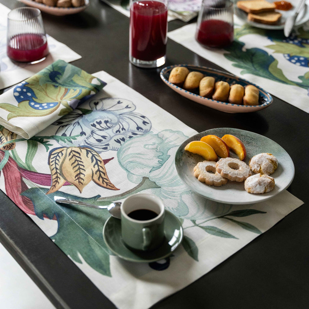 Set of 4 Placemats «Morris» Premium quality Linen - The Napking
